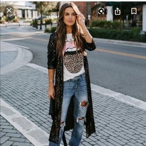 luminosity sequin duster black